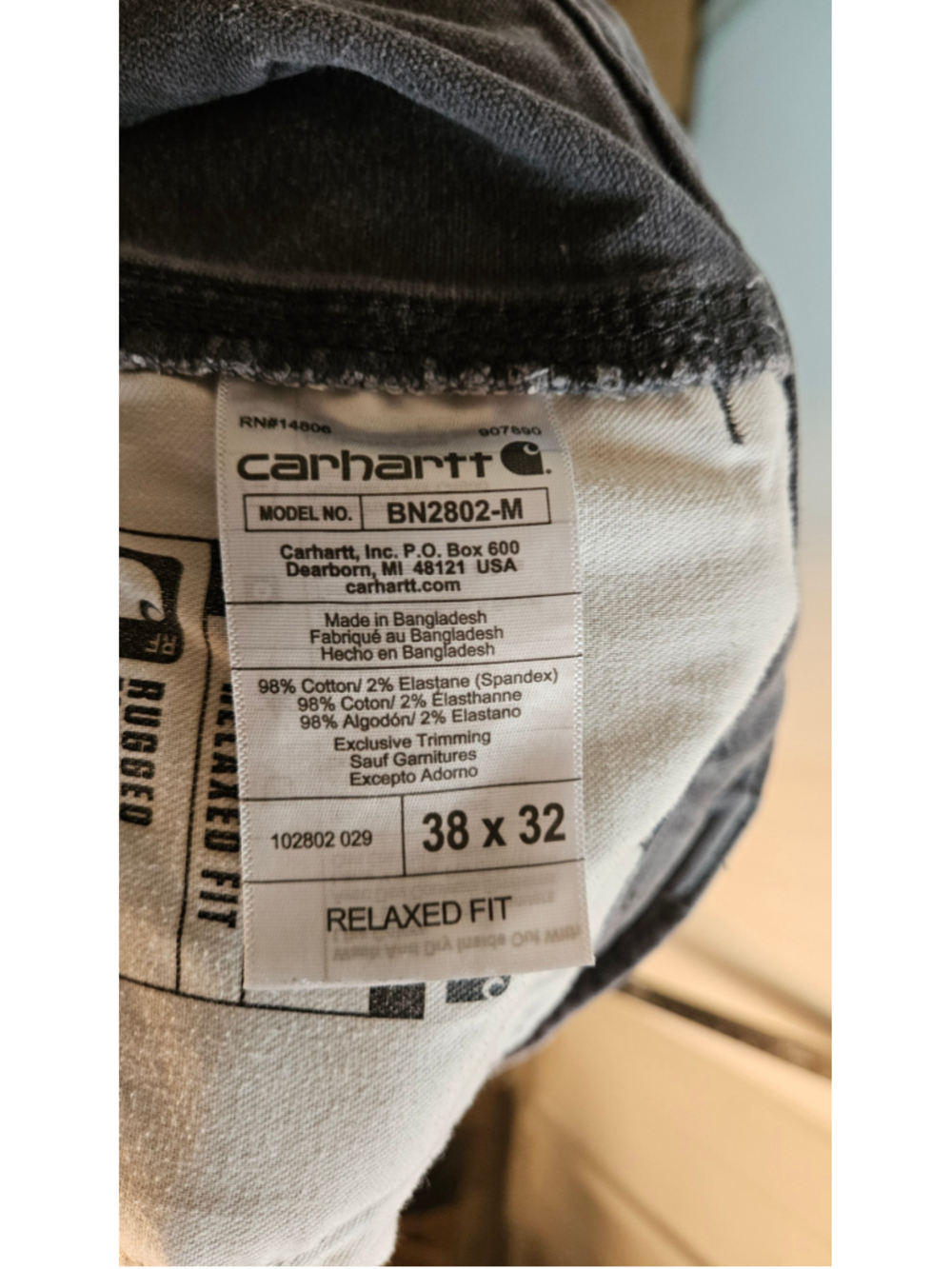 Carhartt BN2802-M Rugged Flex Double Knee Utility Work Pants Gray Relaxed Fit M - Picture 10 of 10